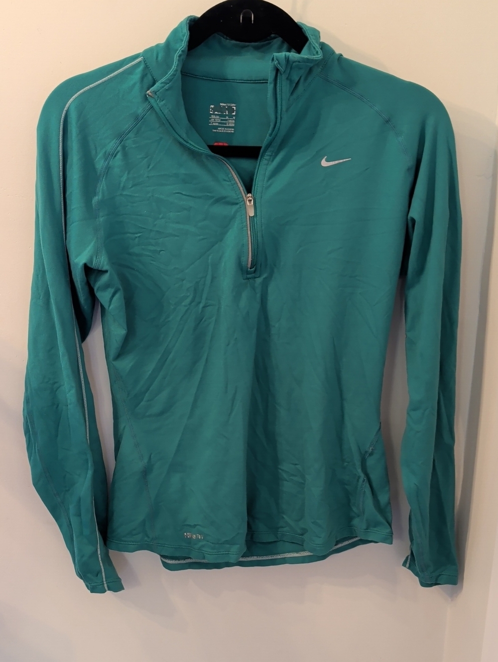Nike Fit Dry Green Quarter-Zip Running Top M